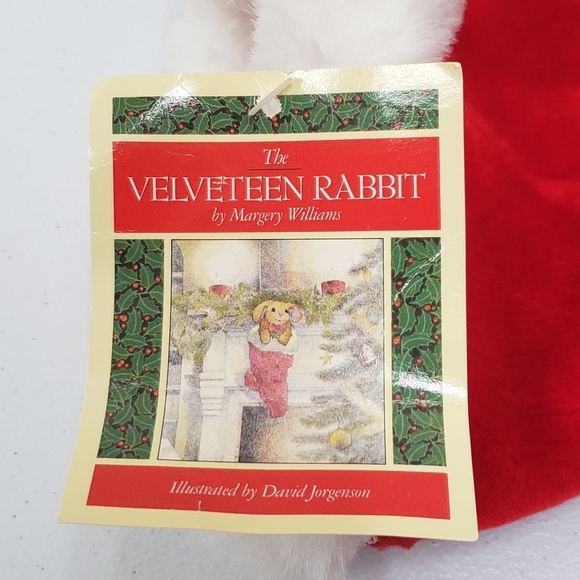 Velveteen Rabbit with Christmas Holiday Stocking 1985 Vintage Plush - Picture 5 of 10